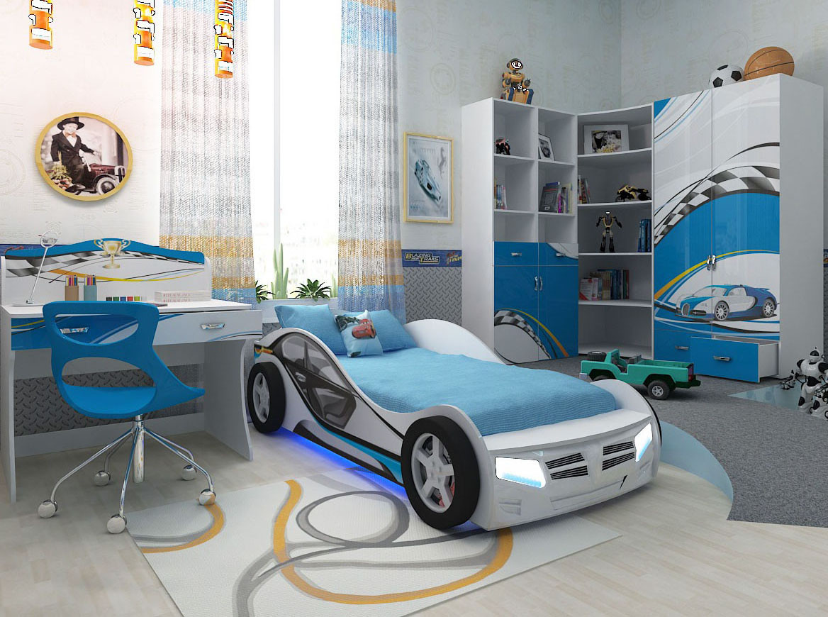 Кровать-машина Advesta Formula синий
