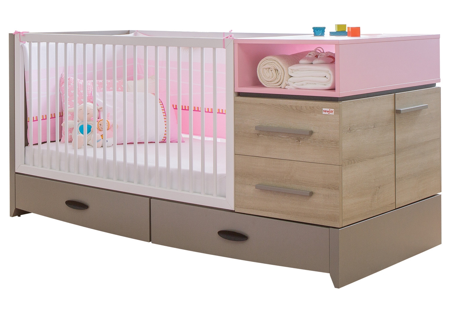 Кроватка newjoy Blue/Pink Birdy br-1600